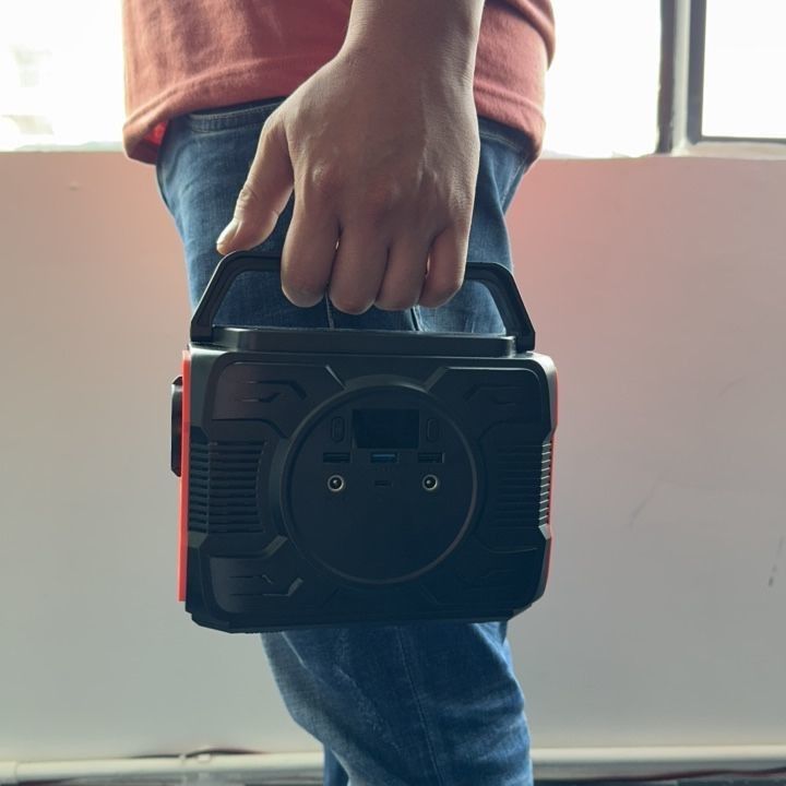 Sumber Daya Listrik Outdoor Portable Mobile 200W Stasiun Listrik Portable dengan Lampu LED Sos
