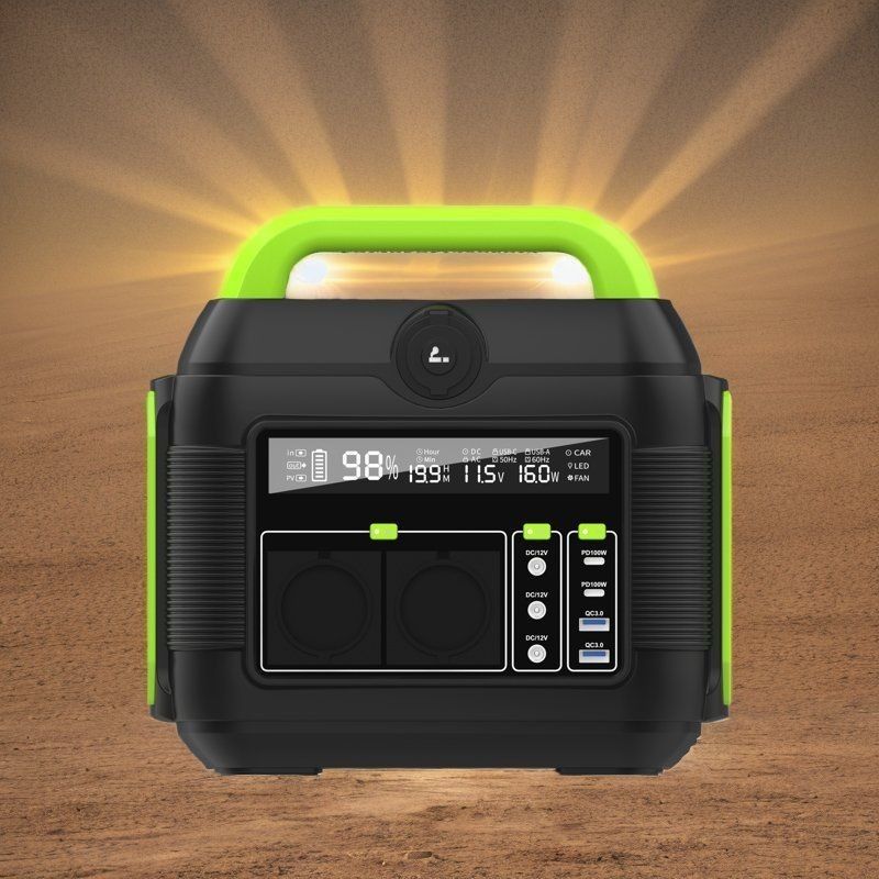 600W Power Station Power Bank Lithium Battery Reveal Liquid Crystal Display untuk berkemah