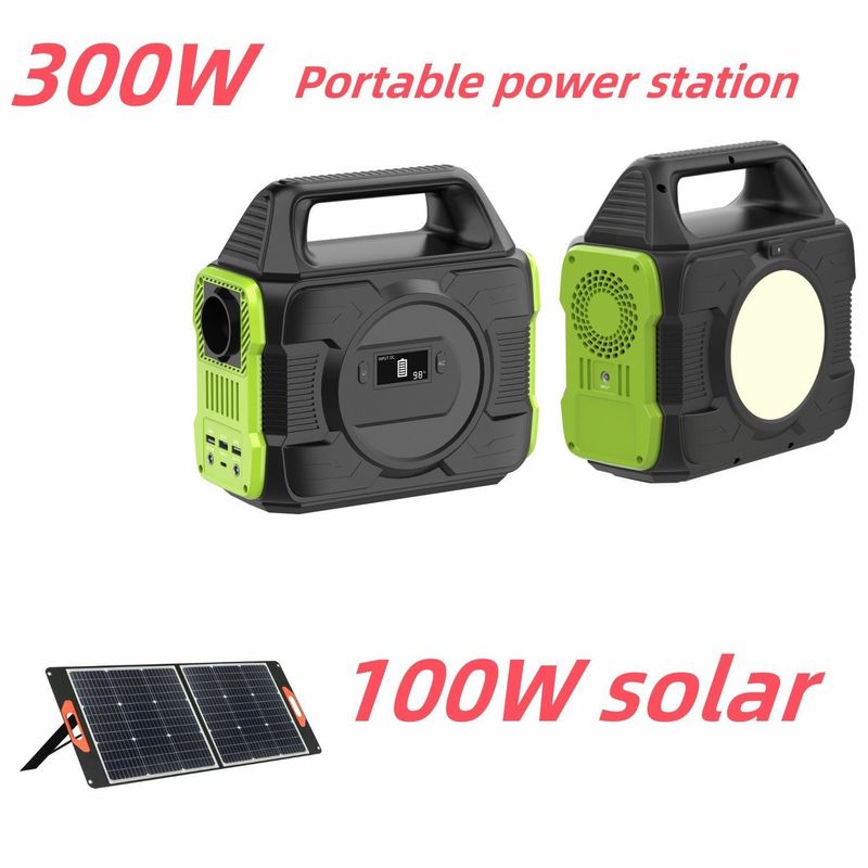 EU AC Socket Kompatibel Semua 300W Portable Solar Power Station dengan Lithium RV Battery