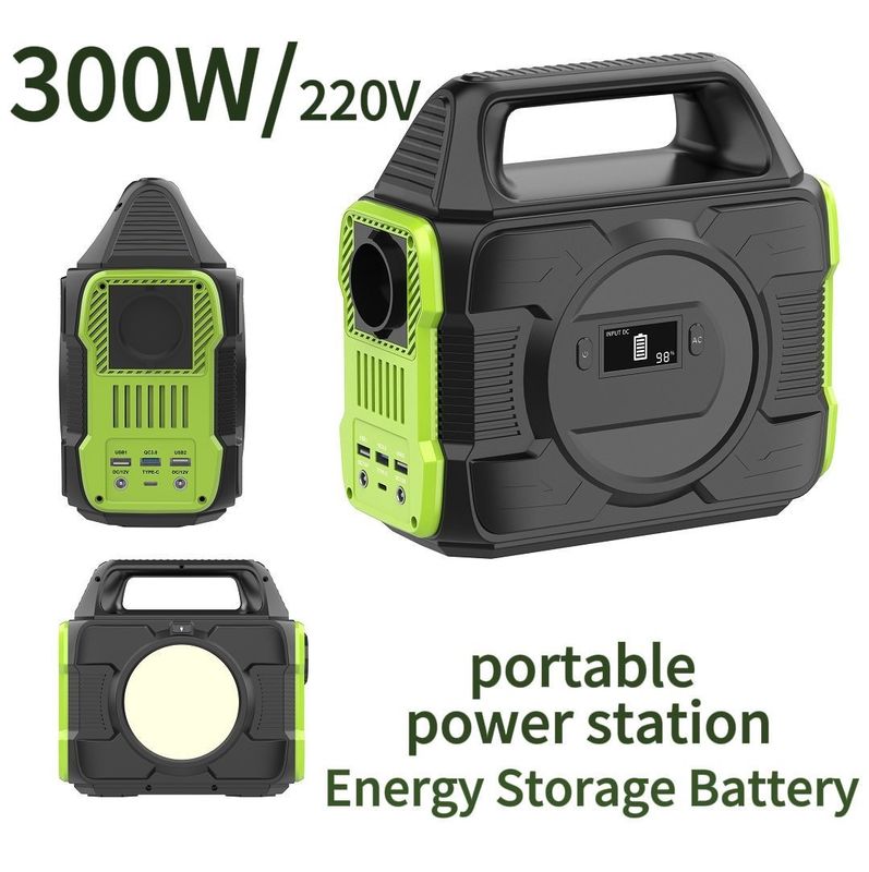 300W Home Application Portable Battery Power Station Backup Generator dengan Handle MPPT