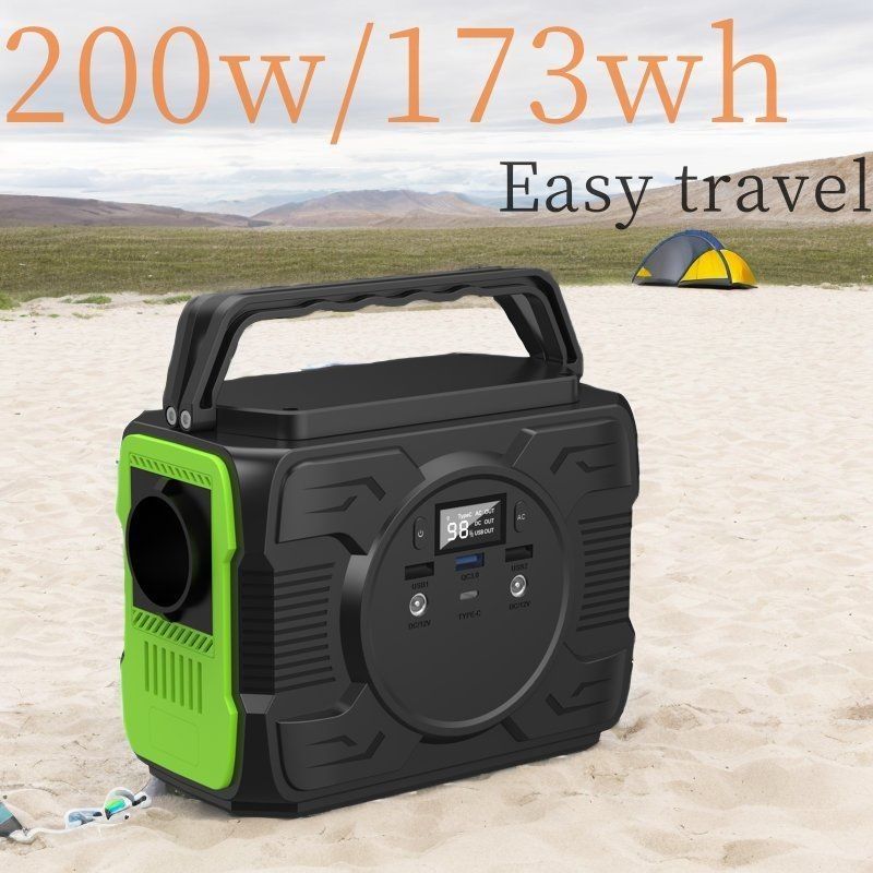Emergency Camping 200W Power Station dengan Baterai LiFePO4 dan Generator Surya Portable