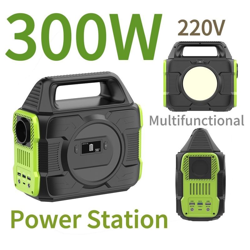 300W 220V Portable Magnetic Power Station untuk Produk Surya Mengungkapkan Listrik Crystal Display