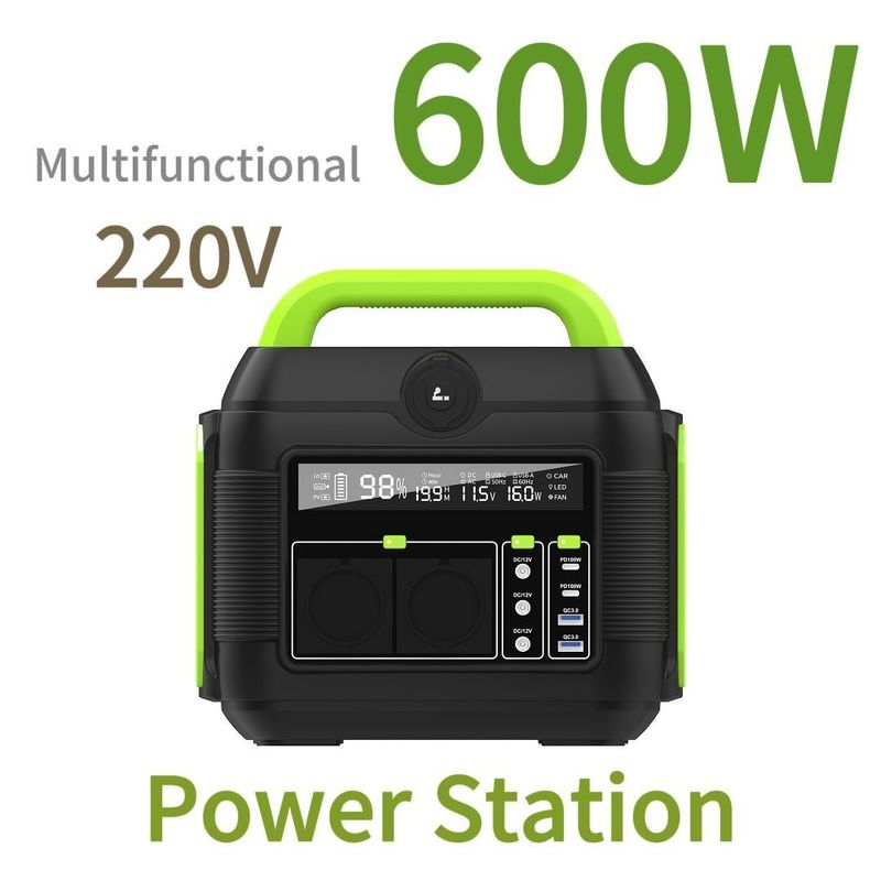 Stasiun Listrik Portable 600W dengan Kami Soket AC dan Penemuan Tampilan Kristal Cair