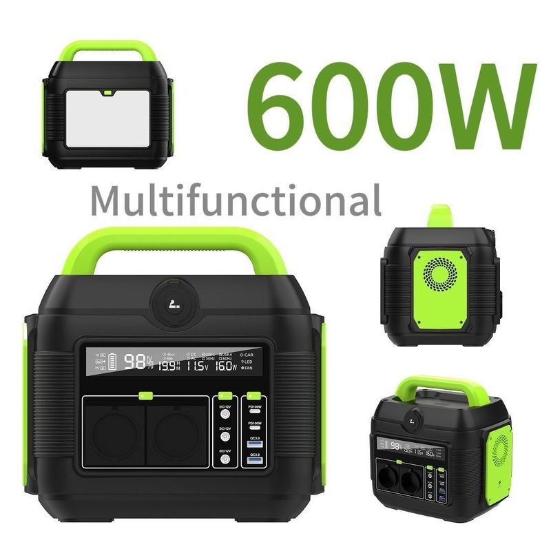 600W AC Output Portable Power Station untuk penyimpanan energi darurat MPPT Penting