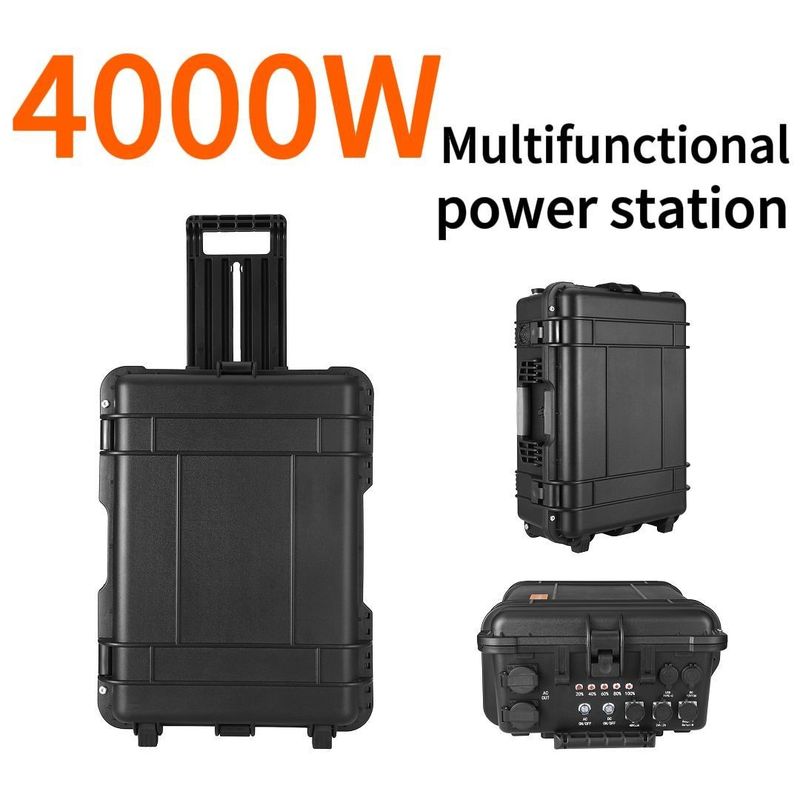 4000W Portabel UPS Penyimpanan Energi Catu Daya LIFEPO4 15A MAX AC Output Arus