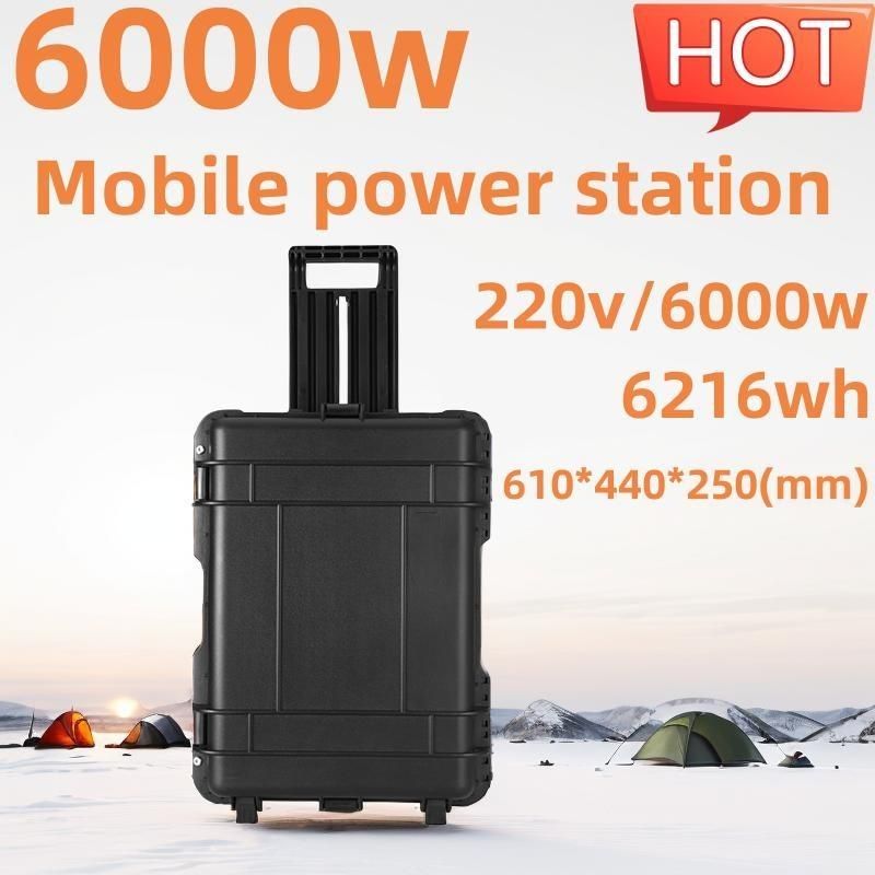 6000wht Portable Solar Generator dengan Baterai Lithium Terner dan Stasiun Listrik Seluler