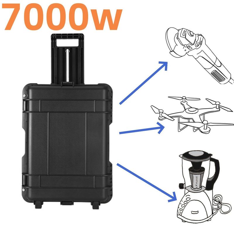 Kekuatan 7000W/6993wh Solar Generator untuk luar ruangan 610*440*250 mm Ledakan-bukti cahaya
