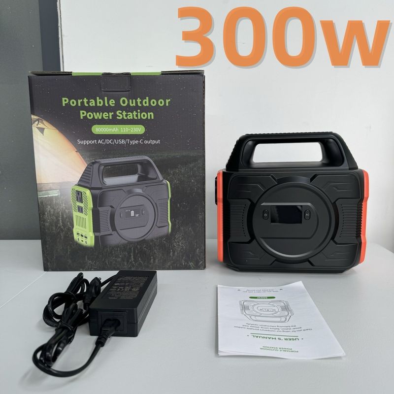 300W Proteksi Sirkuit Singkat Baterai Daya Solar Generator Pembangkit Listrik Seluler Kompak