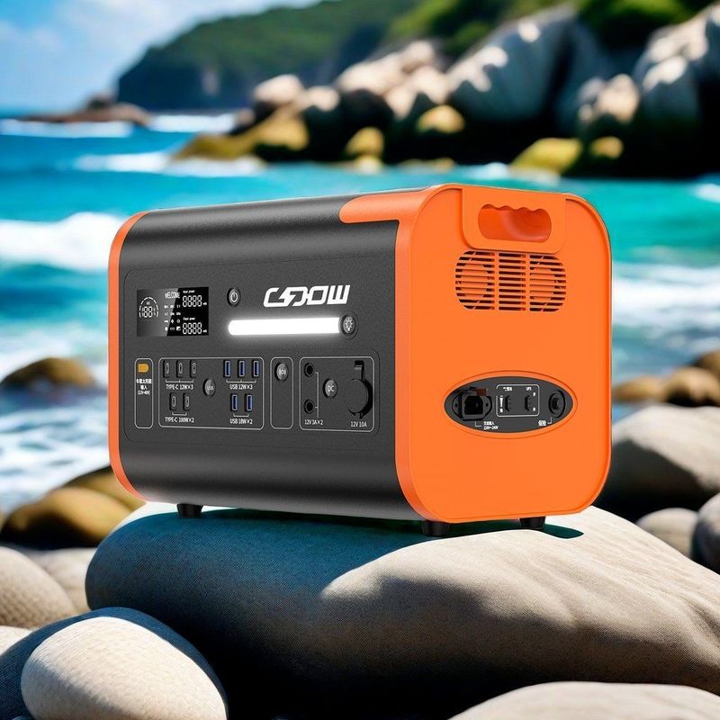 Off-Grid 2200W 2400W Solar Generator Outdoor Power Station dengan 15W Wireless Charging