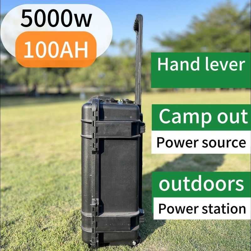 AC Output Socket Semua 100ah Lithium Iron Phosphate Baterai Hitam Solar Generator untuk darurat