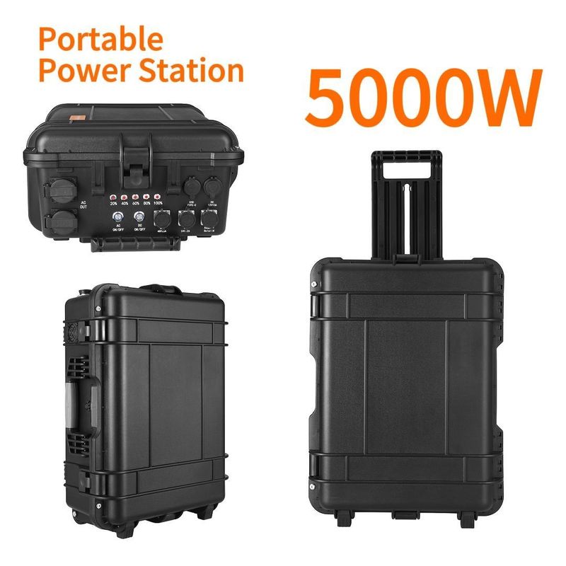 5000W Generator Daya Besar Camping Lithium Portable Solar Power Station dengan LT-50