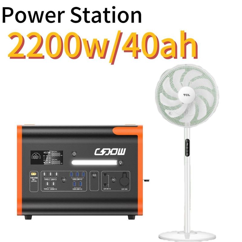 2048wh 2200W Portable Solar Energy Storage Power Station dengan Pure Sine Wave Inverter