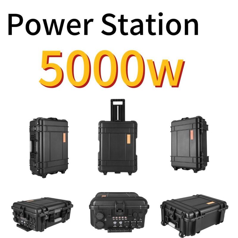 Inverter Gelombang Sinus Murni Tipe Outdoor 5000W Lithium Solar Power Station Kapasitas Besar