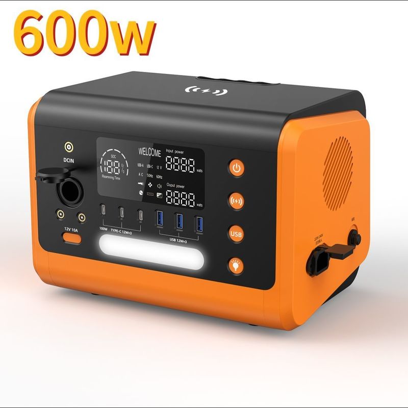 Storage Standby Darurat Stasiun Daya Luar Portable 600W dengan Pengisian Cepat 1 Jam
