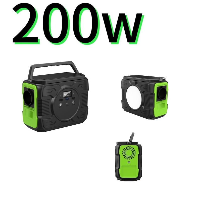 High Mobility Portable Solar Power Station dengan lampu LED 4W tetap menyala dan output 200W