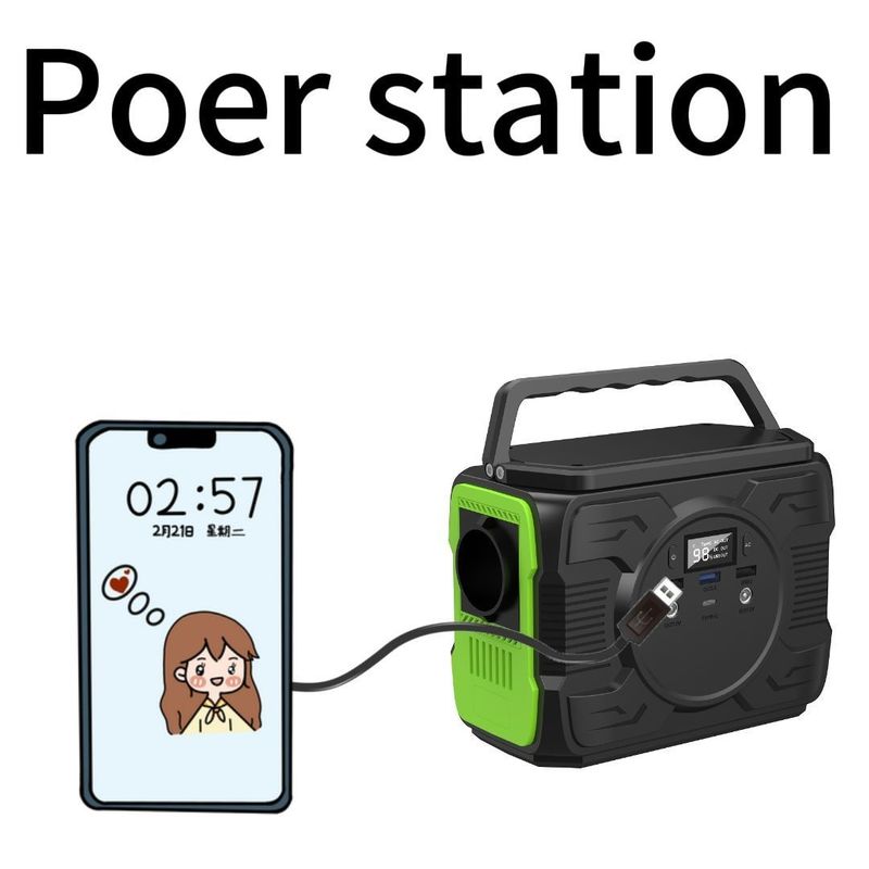 DC1 2 Output 12V-16.8V/6A dan QC3.0 Output 12V/1.5A Solar 200W Portable Power Station