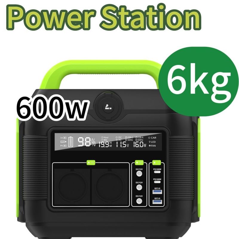 600W Lithium Battery Power Supply untuk Aii Market USB Type C DC dan AC Output