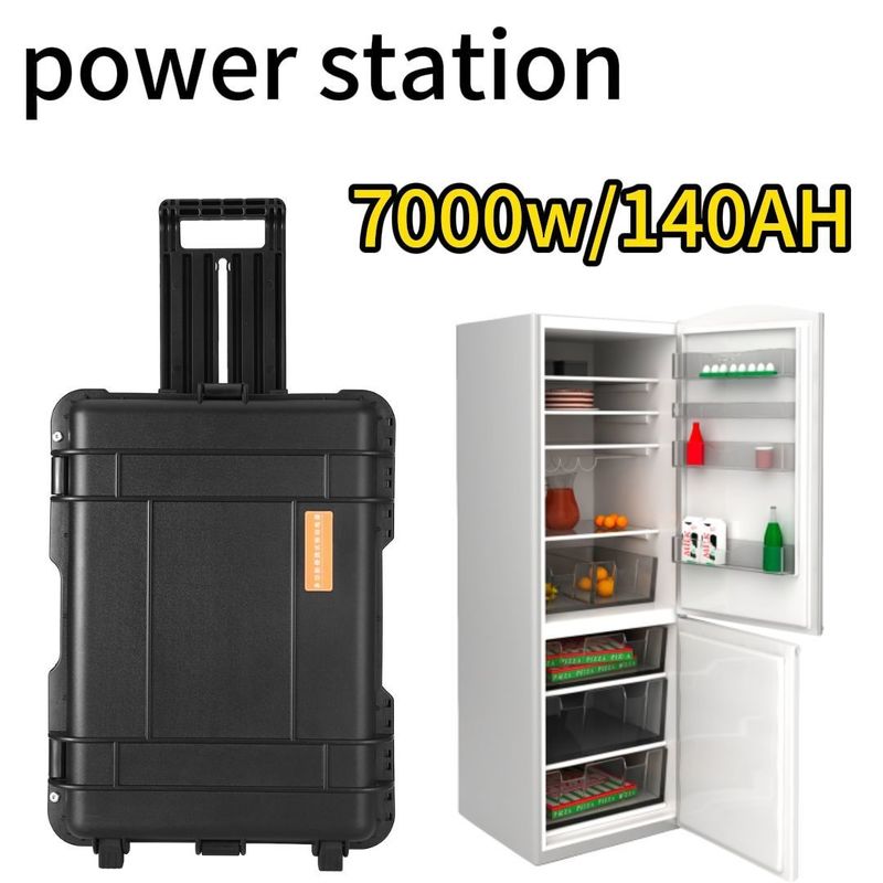AC Pure Sine Wave Output 7000W Pembangkit Listrik Tenaga Surya Portabel untuk Pengisian Daya Luar Ruang dan Grid