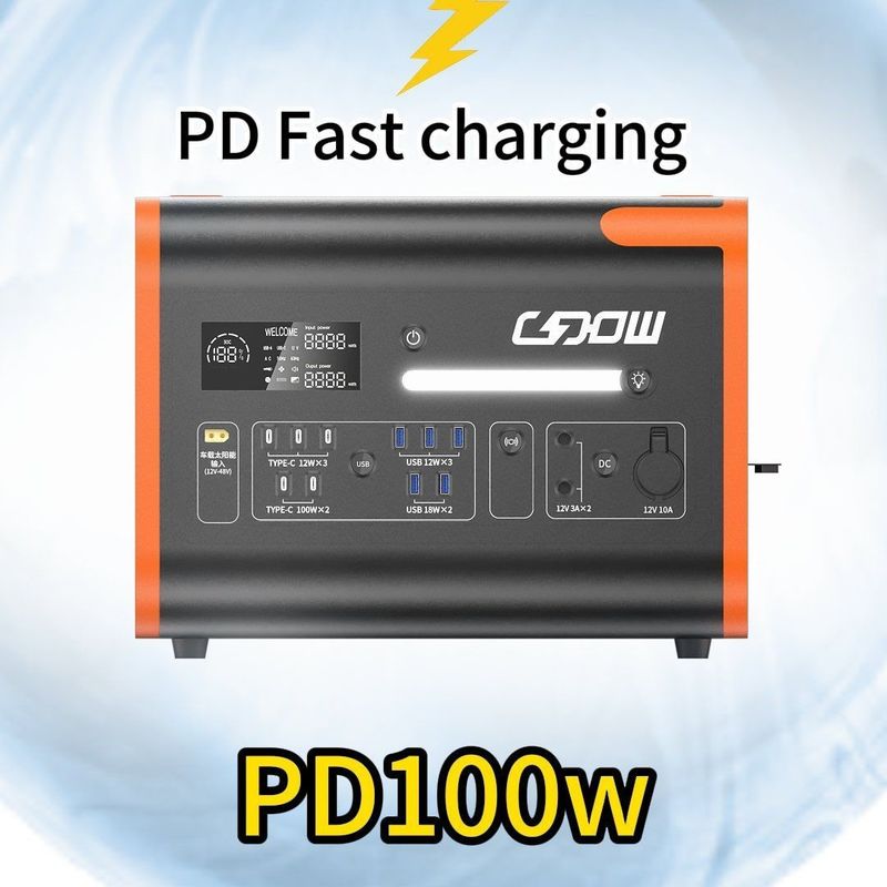 2200W Portable Energy Storage Technology Outdoor Mobile Power Station untuk pengisian mobil