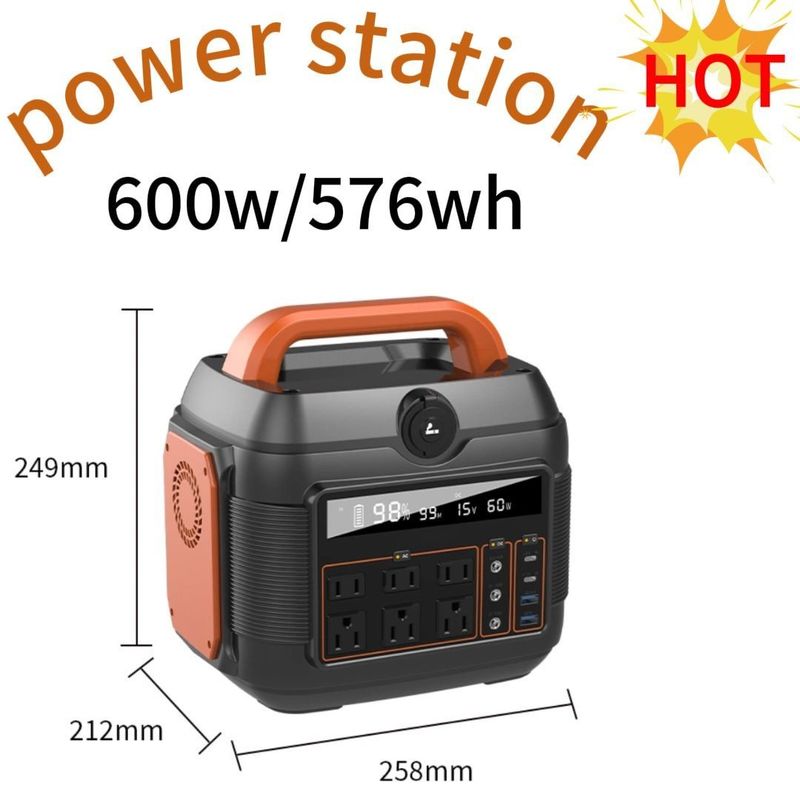Keluarga Outdoor Camping Pembangkit Listrik Surya 600W dengan Baterai dan Pengisian Panel Surya