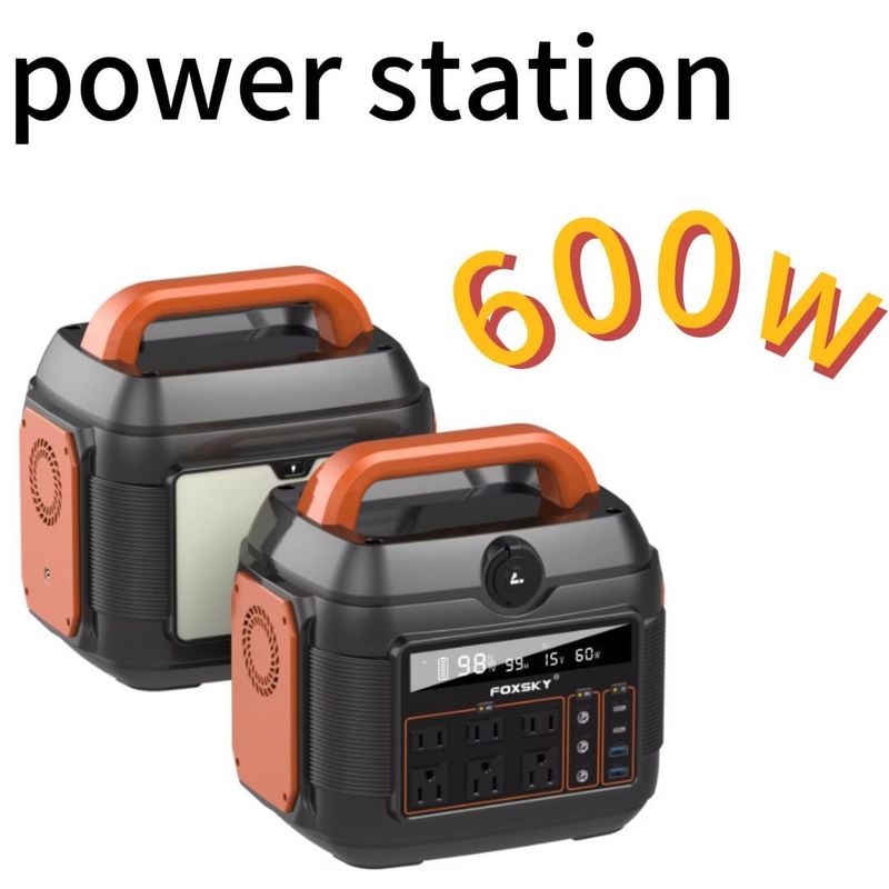 11W LED Lighting 600W Pure Sine LiFePO4 Backup Battery Portable Power Station untuk outdoor