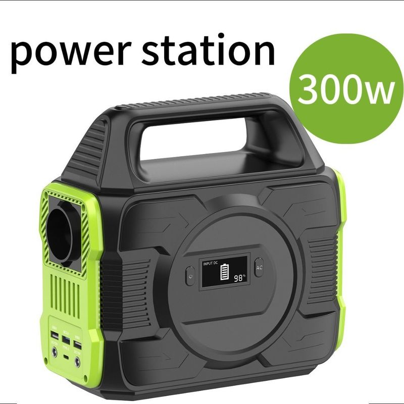 AC/DC Output Type 300W Portable Solar Power Station untuk keperluan luar ruangan dan rumah tangga