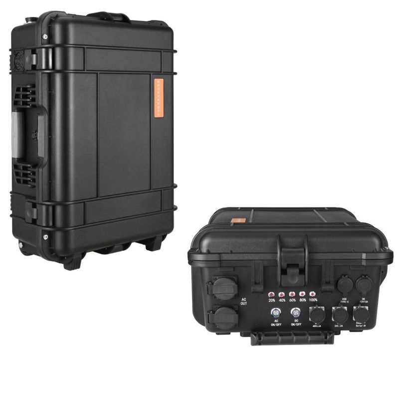 Stasiun listrik portabel 110V/220V/3000W/4000W/5000W Baterai lithium hitam darurat CE.Un38.3