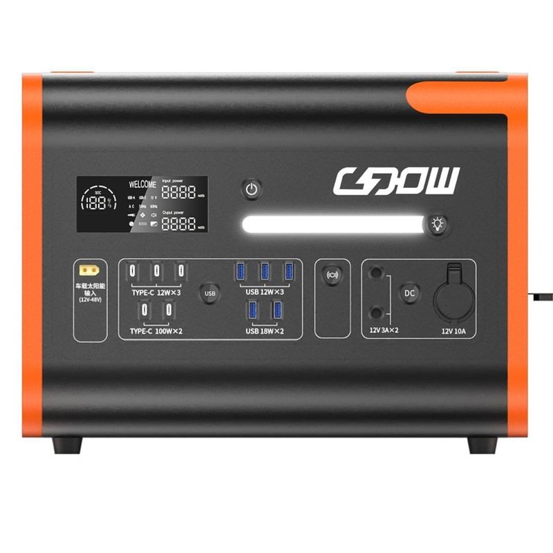 220V/40ah/2200W Tenaga Surya Stasiun Daya penyimpanan energi outdoor portabel dengan baterai lithium 1500W fast charge