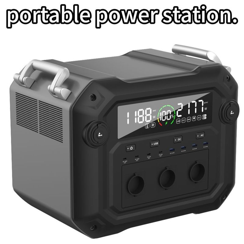 2500W AC Output Power Portable Power Station Un38.3 Otentikasi MSDS untuk perjalanan luar ruangan