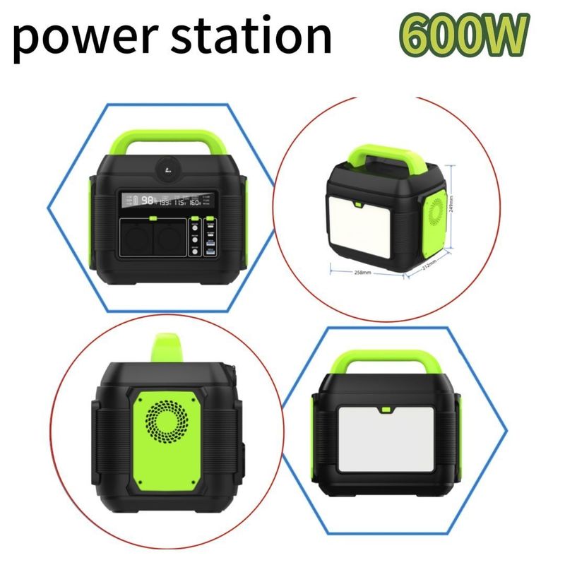 110V/220V Dukungan Portable Power Station dengan 600W/1500W Output dan DC Output 12-13V 10A