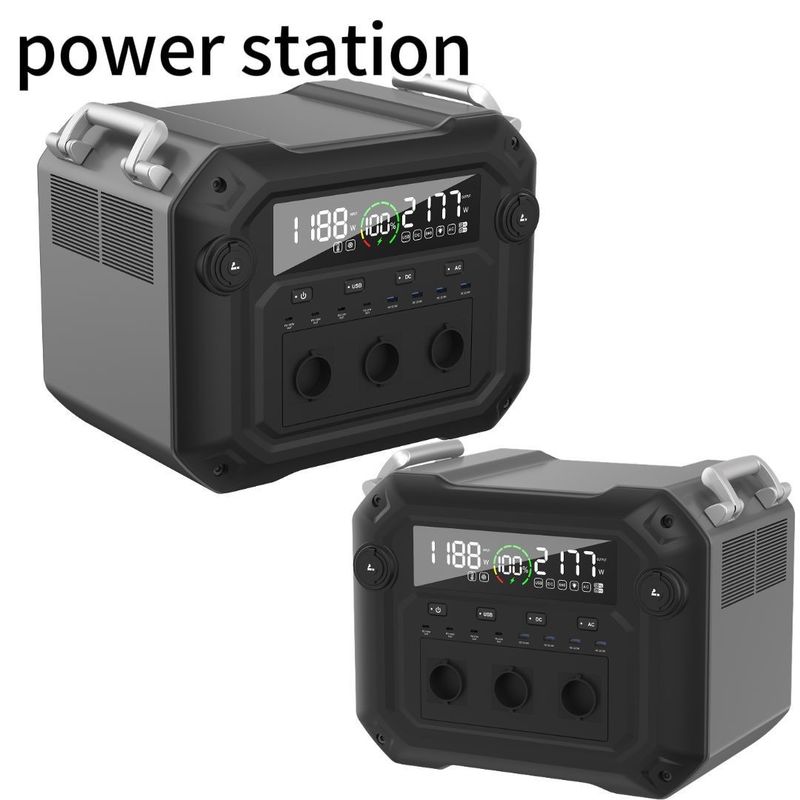 Stasiun listrik portabel dengan 1200W AC Input dan 3600W/3430.4wh Kapasitas