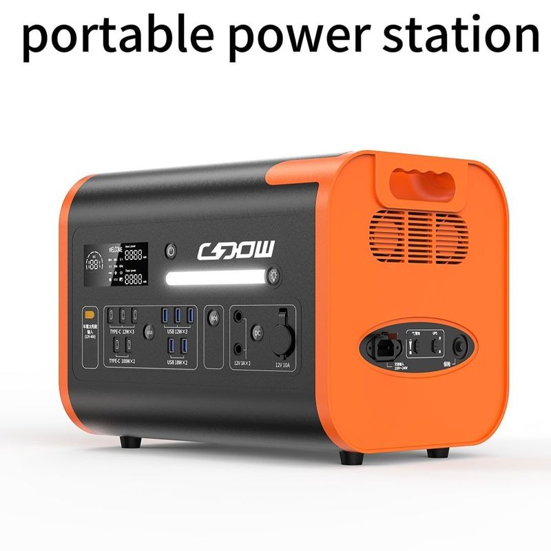 110V/220V Mobile AC/DC Rechargeable 2200W Portable Power Station AT22 Warna Oranye Hitam