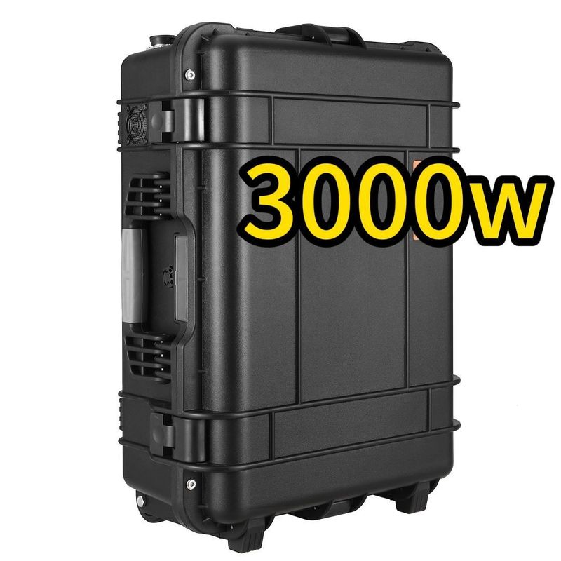 3000W/3000wh Portable Energy Storage Power Station ABS Alloy Shell Material untuk Perjalanan