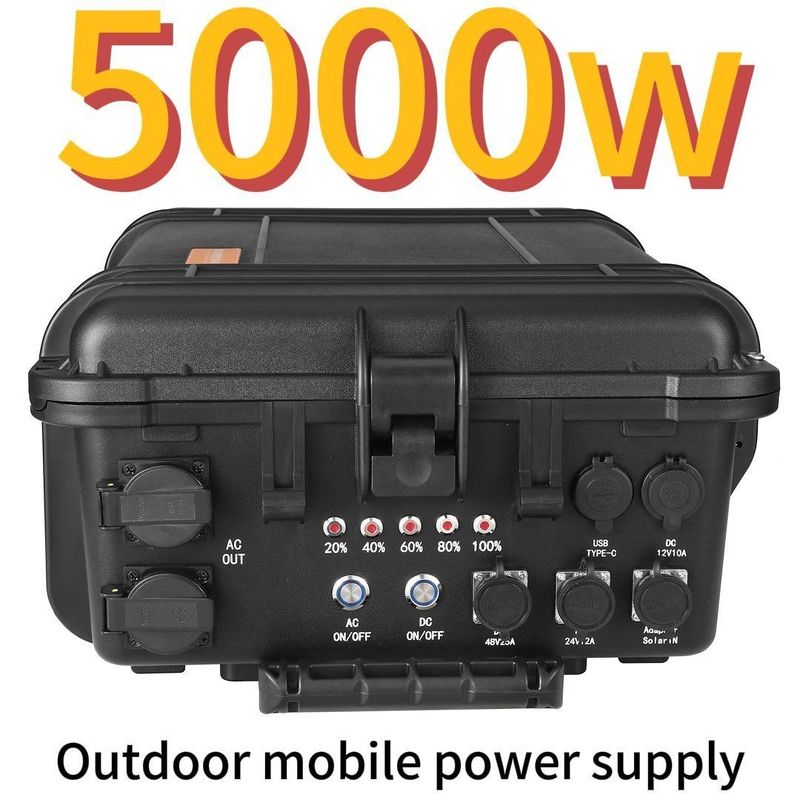 Perlindungan suhu rendah 5000W AC LiFePO4 Solar Generator untuk rumah tangga di luar ruangan