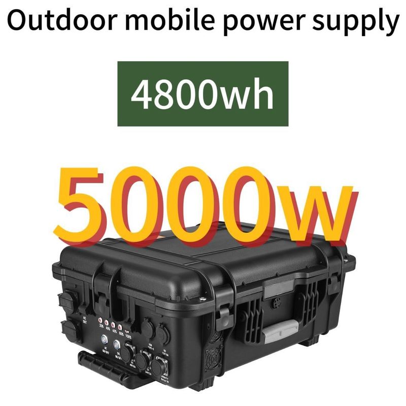 5000W/4800whlifepo4 Outdoor Rechargeable Solar and Wind Power Station untuk Pengisian Mobil