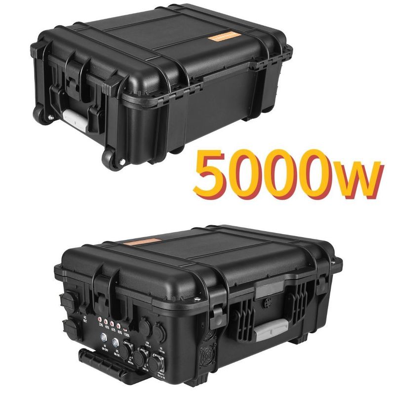 Stasiun listrik portabel 5000W dengan baterai kapasitas besar dan sertifikasi CE.Un38.3