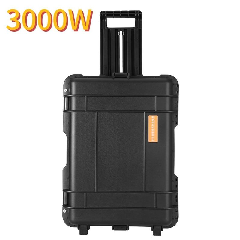 3000W Black Drawbar Box Portable Solar Wind Power Station 2kw LiFePO4 Lithium Baterai