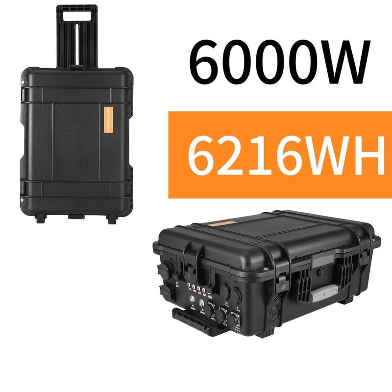 ODM/OEM ABS Alloy Shell Material 6000W/6216wh LiFePO4 Solar Generator untuk Rumah Luar Ruang