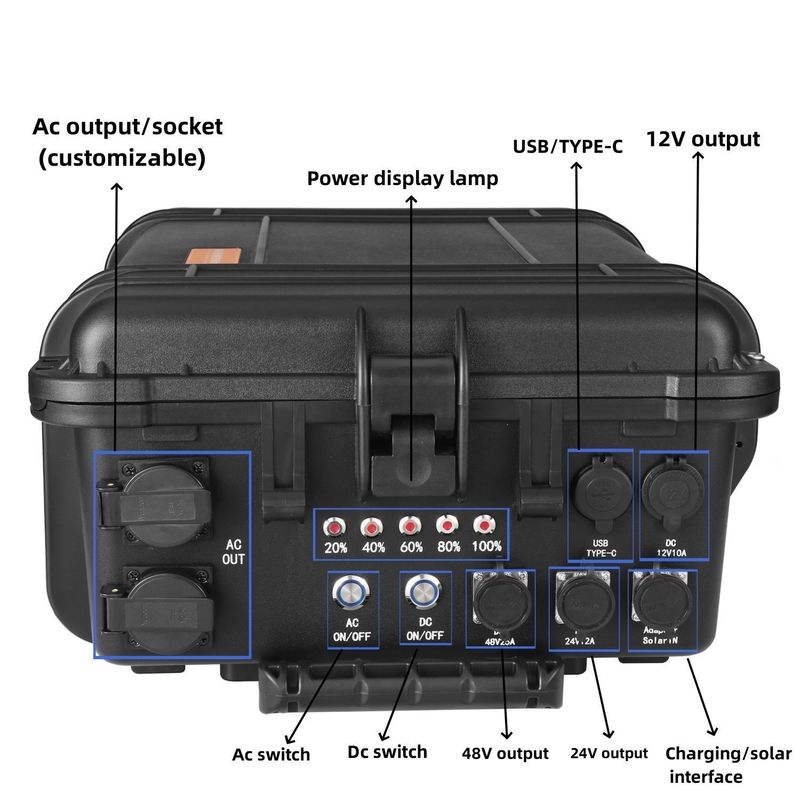 Stasiun Tenaga Portable Solar Generator Rumah Tangga 3840wh/4000W untuk Camping Luar