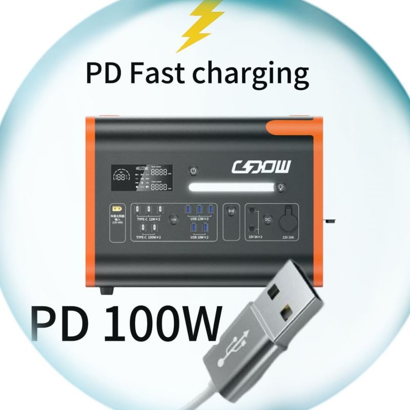 2200W/2000W/2400W Stasiun Listrik Portable dengan Layar LCD Oranye Hitam Disesuaikan