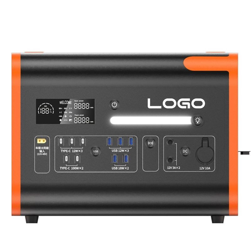 40ah Oranye OEM ODM 2200W Rumah Solar Generator Outdoor Camping Portable Power Station
