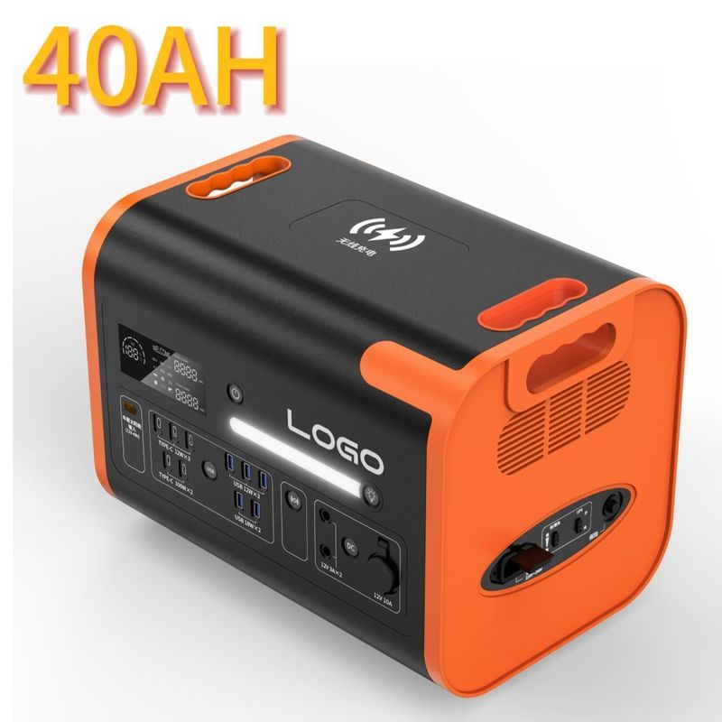 Stasiun listrik penyimpanan energi darurat dengan 2400W portabel dan tipe-C 3*18W/2*100W