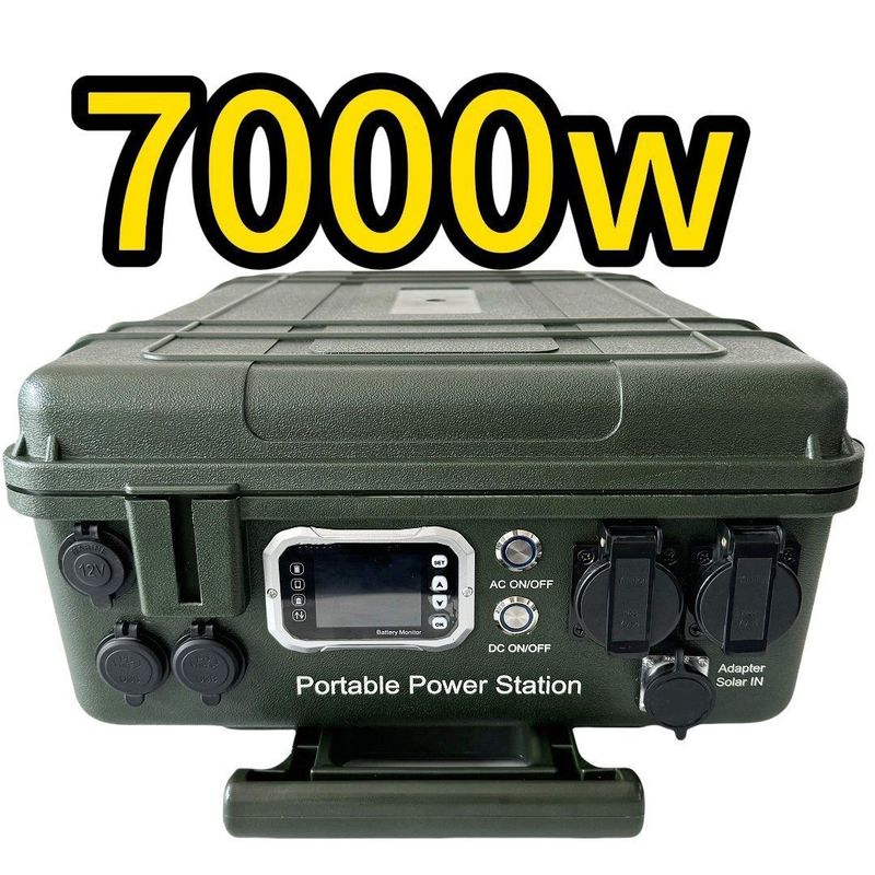 Rentang Soc 5%-95% Pasokan Listrik Darurat Luar Ruang 7000W Stasiun Listrik Portable Rumah Tangga