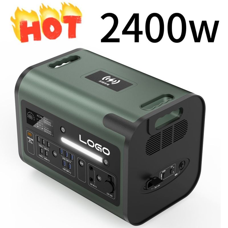 2400W Outdoor Mobile Power Station dengan tipe C yang dapat disesuaikan dan waktu pengisian 90 menit